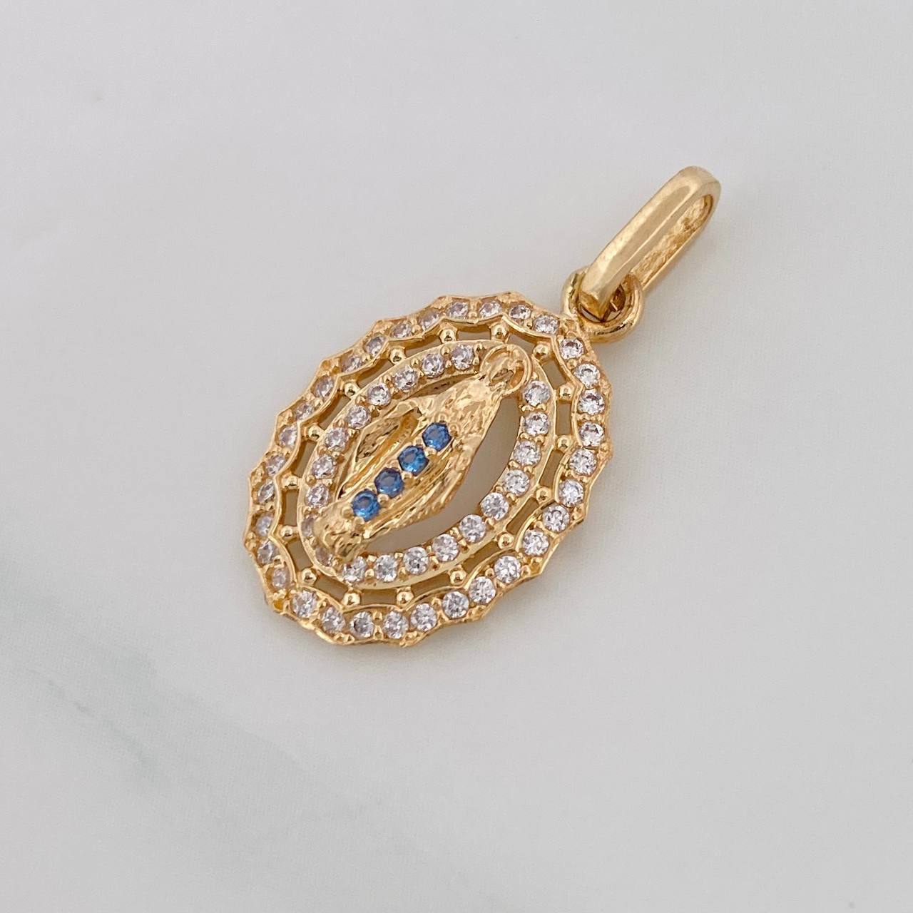 Dije Medalla Virgen Milagrosa 1.5g / 2.2cm Oro Amarillo 18K