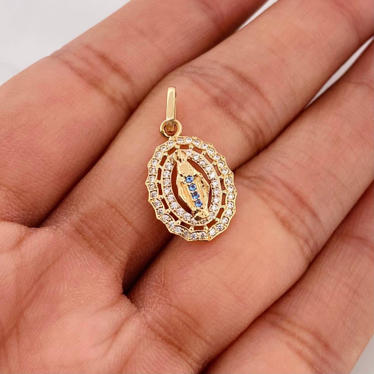 Dije Medalla Virgen Milagrosa 1.5g / 2.2cm Oro Amarillo 18K