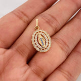 Dije Medalla Virgen Milagrosa 1.5g / 2.2cm Oro Amarillo 18K