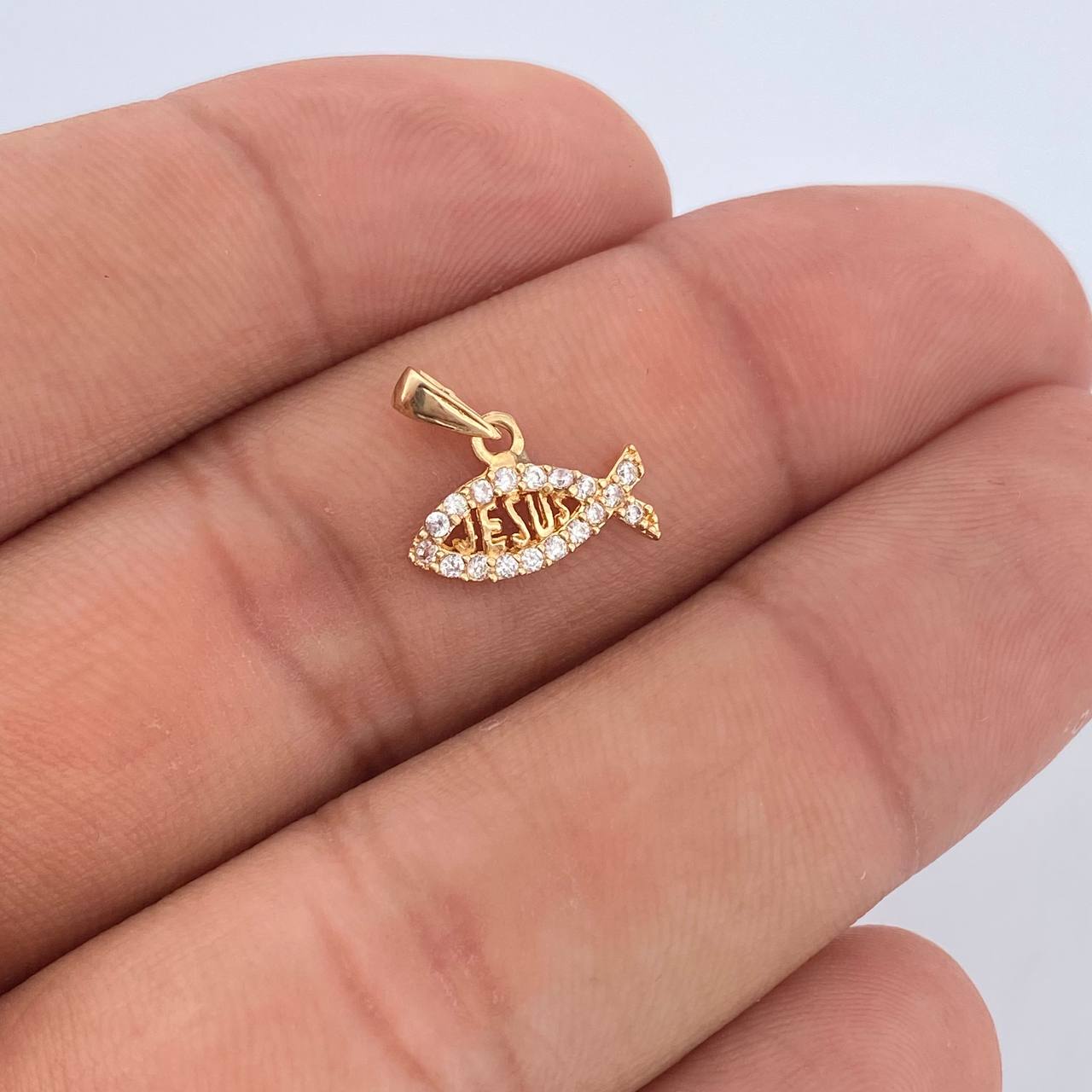 Dije Pez Jesus 0.65gr / 1.3cm / Oro Amarillo 18K &