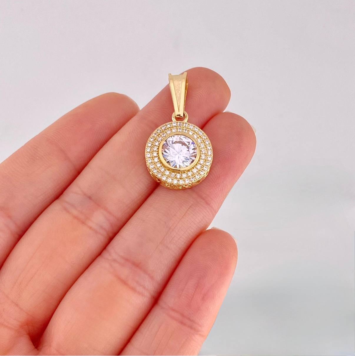 Dije Halo Tupido 4.8g / 2.7cm Oro Amarillo 18K