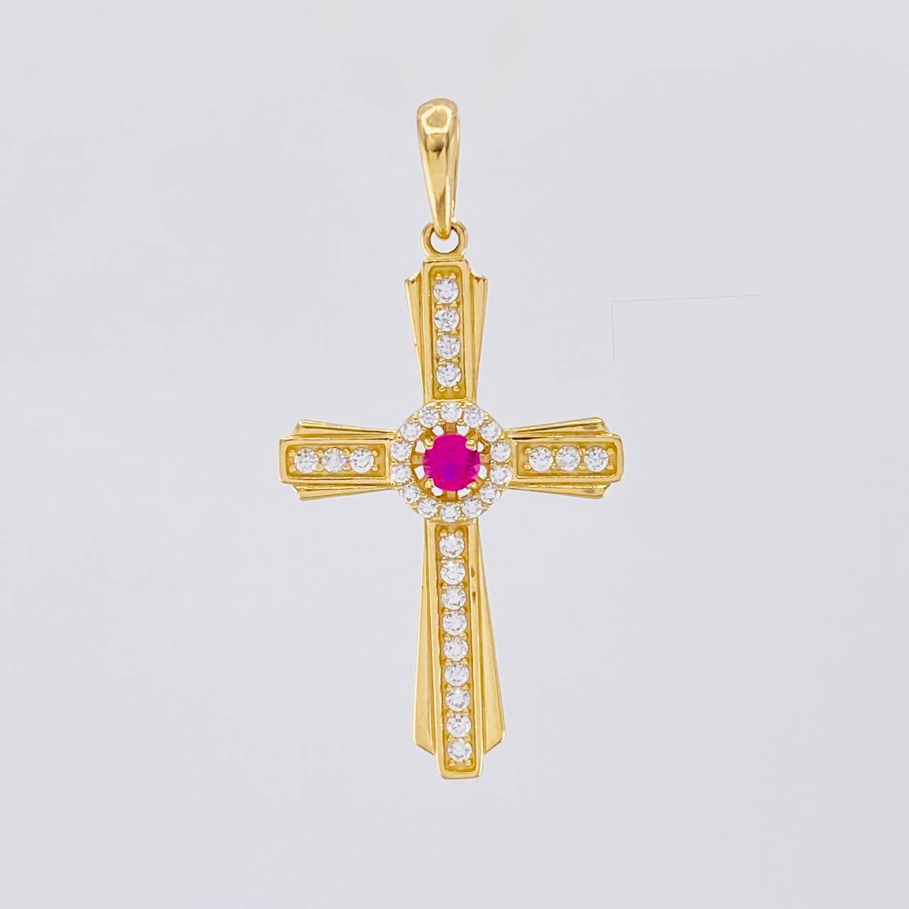 Dije Cruz Halo Central 3.9g / 4.1cm Oro Amarillo 18K