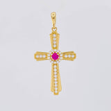Dije Cruz Halo Central 3.9g / 4.1cm Oro Amarillo 18K