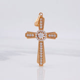 Dije Cruz Halo Central 3.85g / 4.1cm Oro Rosa 18K