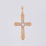 Dije Cruz Halo Central 3.85g / 4.1cm Oro Rosa 18K