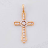 Dije Cruz Halo Central 3.85g / 4.1cm Oro Rosa 18K