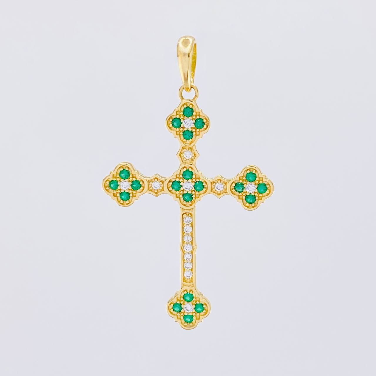 Dije Cruz Trebol 5.9g / 5cm Oro Amarillo 18K