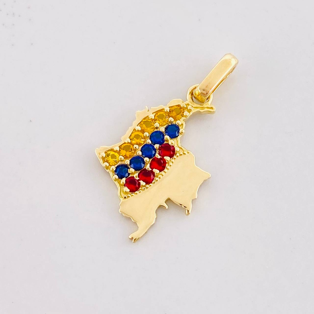 Dije Mapa Colombia 1.8g / 2.5cm Oro Amarillo 18K