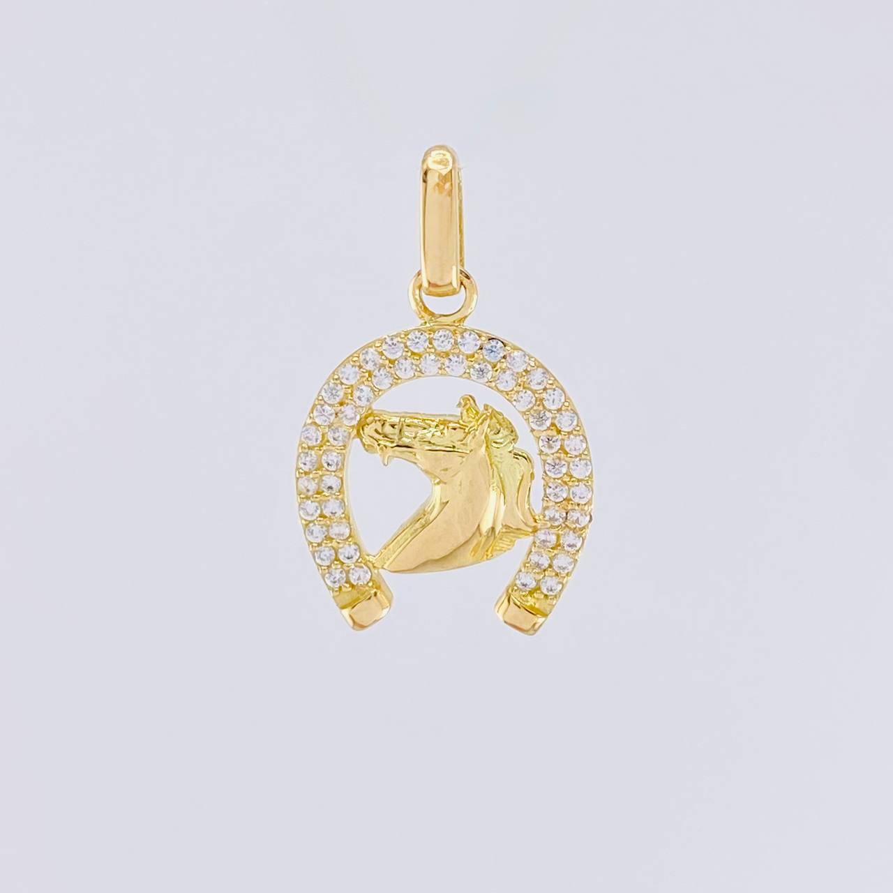Dije Herradura Caballo 1.75g / 2.2cm Tres Oros 18K