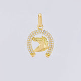 Dije Herradura Caballo 1.75g / 2.2cm Tres Oros 18K