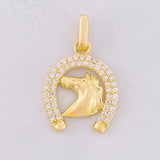 Dije Herradura Caballo 1.75g / 2.2cm Tres Oros 18K
