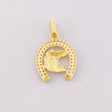 Dije Herradura Caballo 1.75g / 2.2cm Tres Oros 18K