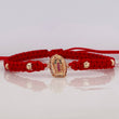 Pulsera Tejida Roja Virgen Guadalupe Oro Rosa 18K