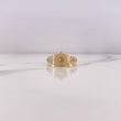 Anillo Correa Corona RX 4.15gr / T7 1/2 / Circones Blancos Dos Oros Amarillo Blanco 18K #