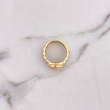 Anillo Correa Corona RX 5.75gr / T6 1/4 / Circones Blancos Tres Oros 18K #