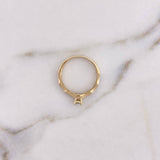 Anillo Solitario Churumbela 2gr / T6 1/2 / Circones Blancos Dos Oros Amarillo Blancos 18K #