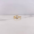 Anillo Solitario Broche 2gr / T7 / Circones Blancos Oro Amarillo 18K #