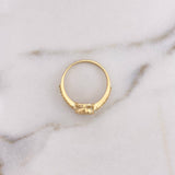 Anillo Huella 2.4gr / T8 1/4 / Circones Blancos Oro Amarillo 18K $
