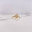 Anillo Huella 2.4gr / T8 1/4 / Circones Blancos Oro Amarillo 18K $