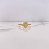 Anillo Huella 2.4gr / T8 1/4 / Circones Blancos Oro Amarillo 18K $