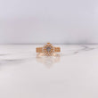 Anillo Corona RX 3.85gr / T7 1/2 / Circones Blancos Dos Oros Blanco Rosa 18K #