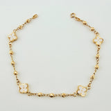 Pulso Trebol Espiga Diamantado 3.6gr / 18.5cm / 3mm Oro Amarillo Nac.Esp. 18K