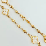 Pulso Trebol Espiga Diamantado 3.3gr / 18.5cm / 3mm Oro Amarillo Nac.Esp. 18K