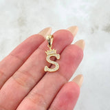 Dije Corona Letra S 1.5gr / 2.6cm / Oro Amarillo 18K