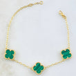 Pulso Aro Seguido Trebol Verde 5.75gr / 18cm-19.5cm / Oro Amarillo Nac.Esp. 18K *