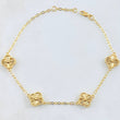 Pulso Aro Seguido Trebol Dorado 5.9gr / 20cm-21.5cm / Oro Amarillo Nac.Esp. 18K *