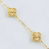 Pulso Aro Seguido Trebol Dorado 5.9gr / 20cm-21.5cm / Oro Amarillo Nac.Esp. 18K *
