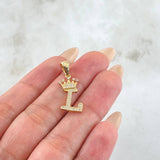 Dije Corona Letra L 1.55gr / 2.6cm / Oro Amarillo 18K