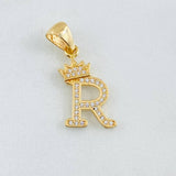 Dije Corona Letra R 1.7gr / 2.6cm / Oro Amarillo 18K *