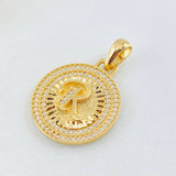 Dije Medalla Letra R 4.9gr / 3cm / Oro Amarillo 18K