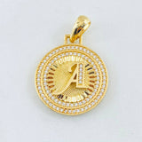 Dije Medalla Letra A 4.3gr / 3cm / Oro Amarillo 18K