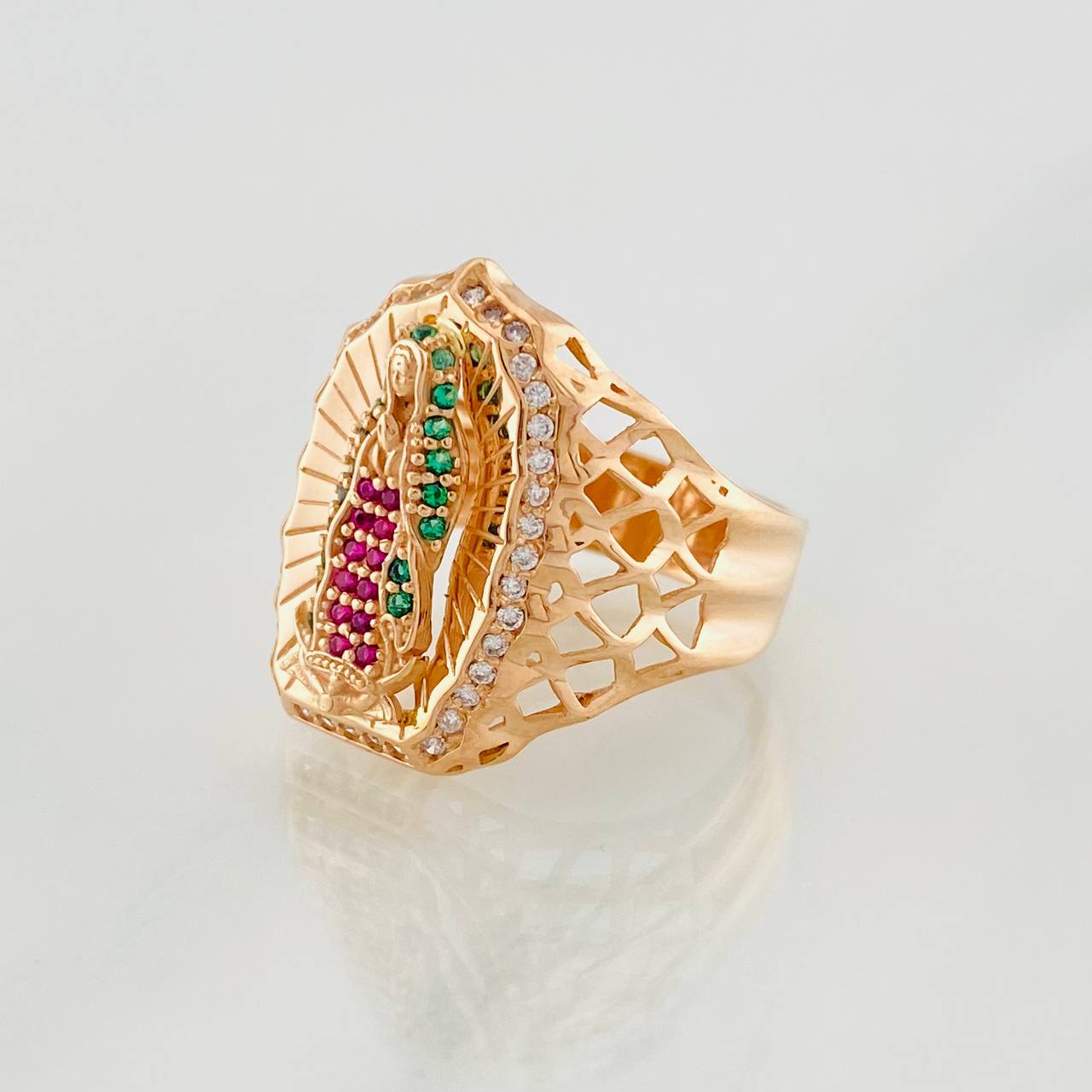 Anillo Virgen Guadalupe 4.9g / T7 1/4 Oro Rosa 18K