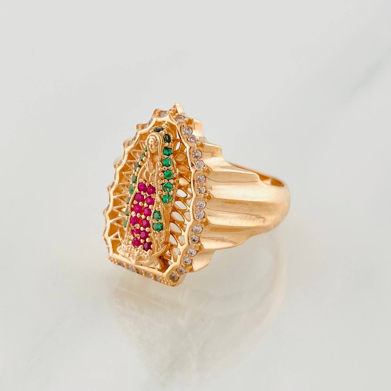 Anillo Virgen Guadalupe 7g / T6 3/4 Oro Rosa 18K