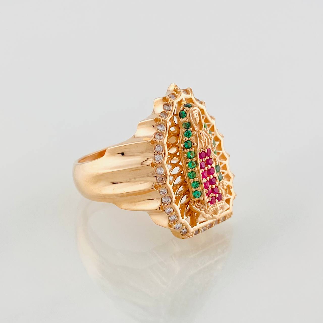 Anillo Virgen Guadalupe 7g / T6 3/4 Oro Rosa 18K