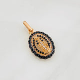 Dije Virgen Guadalupe 1.6g / 2.4cm Dos Oros Negro Rosa 18K