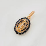 Dije Virgen Guadalupe 1.6g / 2.4cm Dos Oros Negro Rosa 18K