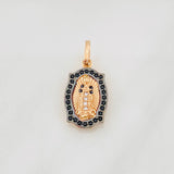 Dije Virgen de Guadalupe 2.25g / 2.3cm Dos Oros Negro Rosa 18K