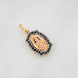 Dije Virgen de Guadalupe 2.25g / 2.3cm Dos Oros Negro Rosa 18K
