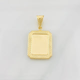 Dije Placa Marco Bordeado 1.1g / 3cm Oro Amarillo 18K