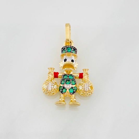 Dije Pato Bolsas de Dinero 2.8g / 2.5cm Tres Oros 18K