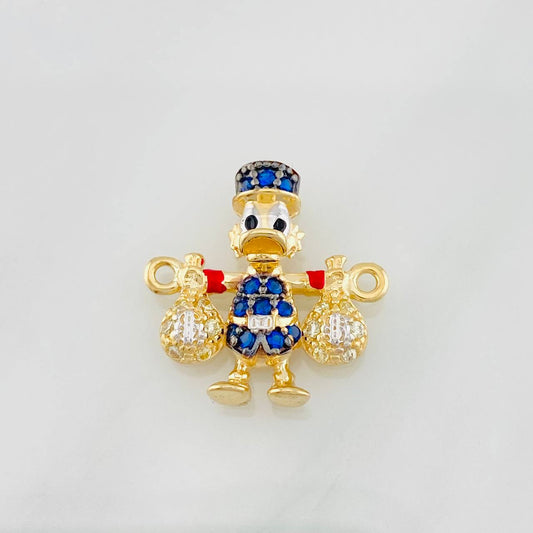 Herraje Pato Bolsas de Dinero 2.5g / 1.8cm Tres Oros 18K