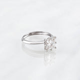 Anillo Solitario Moisanita 1 qts 1.8g / T5 1/2 Oro Blanco 18K