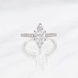 Anillo Marquesa Moisanita 1.5 qts 20 pts 2.75g / T8 Oro Blanco 18K