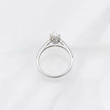 Anillo Marquesa Moisanita 1.5 qts 20 pts 2.75g / T8 Oro Blanco 18K