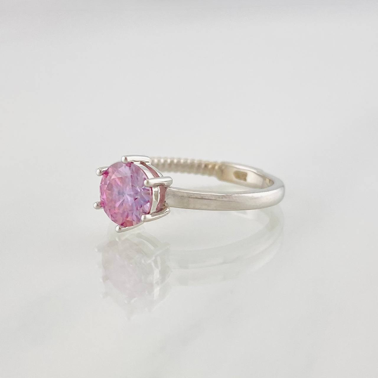 Anillo Solitario Moisanita 1 pts 2.35g / T6 1/4 Oro Blanco 18K