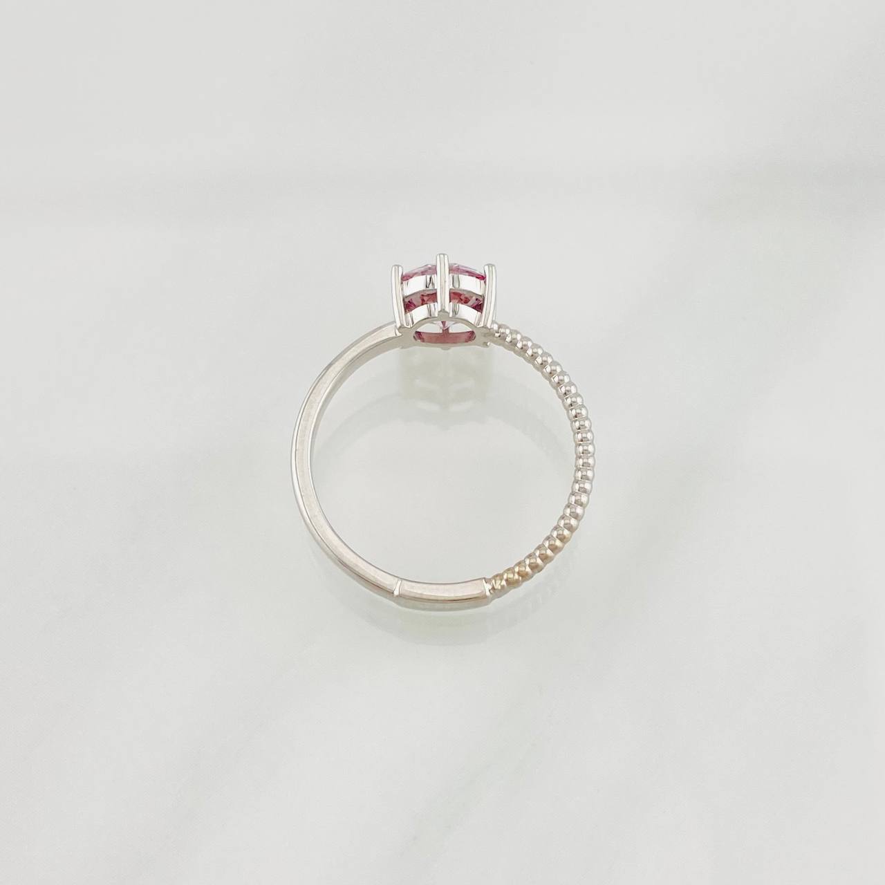 Anillo Solitario Moisanita 1 pts 2.35g / T6 1/4 Oro Blanco 18K